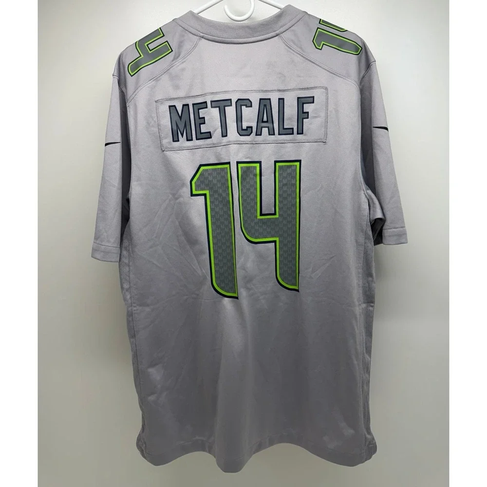 Nike Men's Seattle Seahawks DK Metcalf #14 Game Player Jersey Gray, Size L